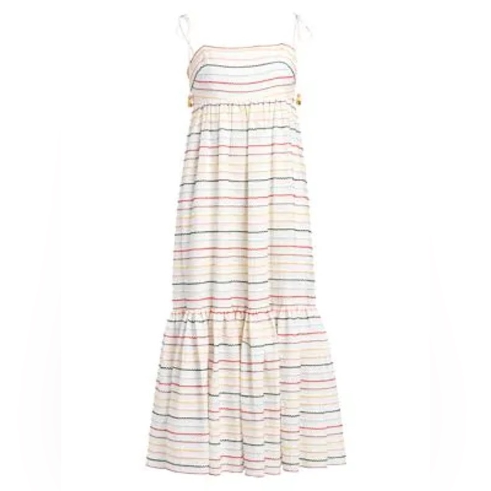 New Zimmermann Zinnia Fluted Embroidered Cotton-voile Midi Dress White Small